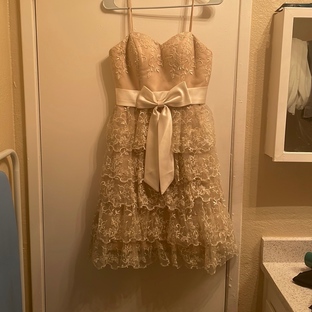 Short beige formal dress